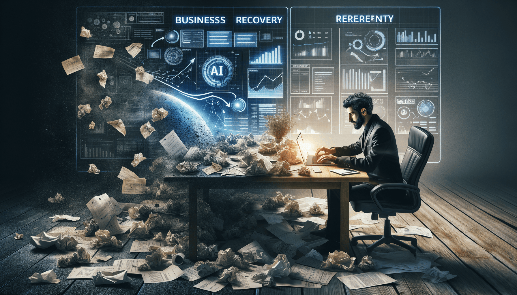 Person rebuilding business with AI tools after agency scam