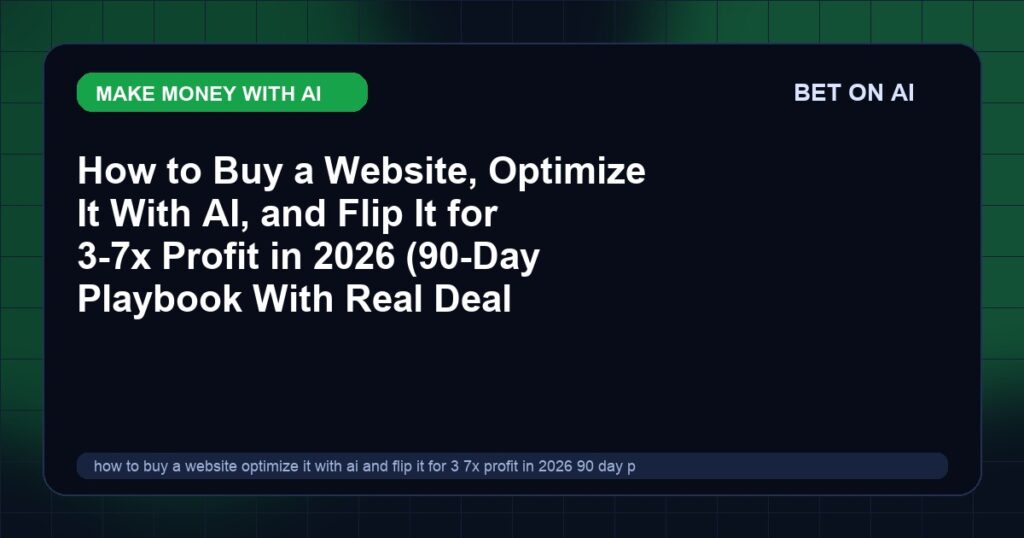 how-to-buy-a-website-optimize-it-with-ai-and-flip-it-for-3-7x-profit-in-2026-90-day-playbook-with-real-deal-numbers
