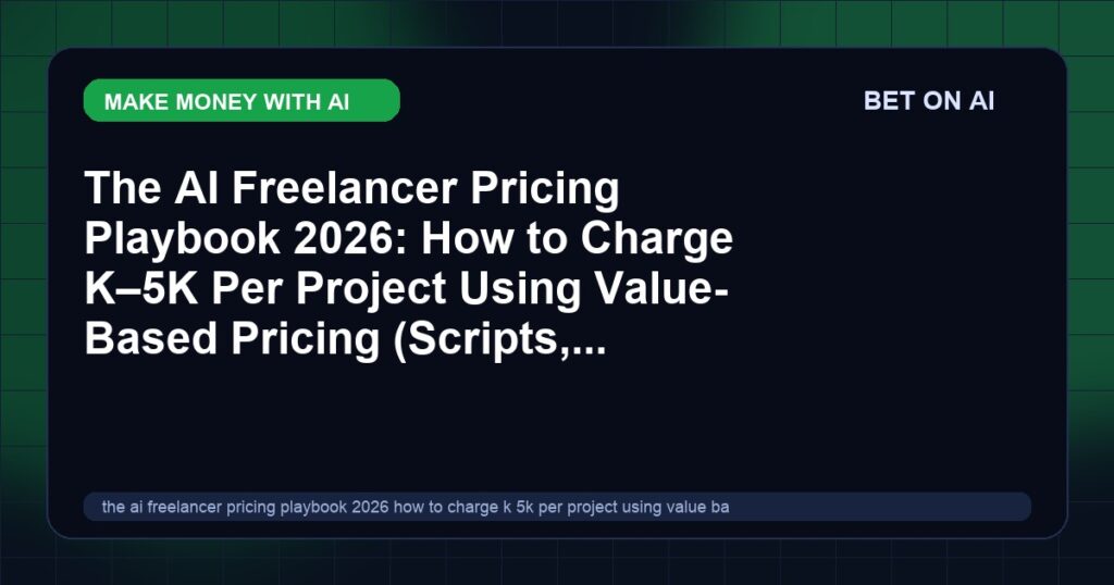 the-ai-freelancer-pricing-playbook-2026-how-to-charge-k-5k-per-project-using-value-based-pricing-scripts-templates-and-rate-tables