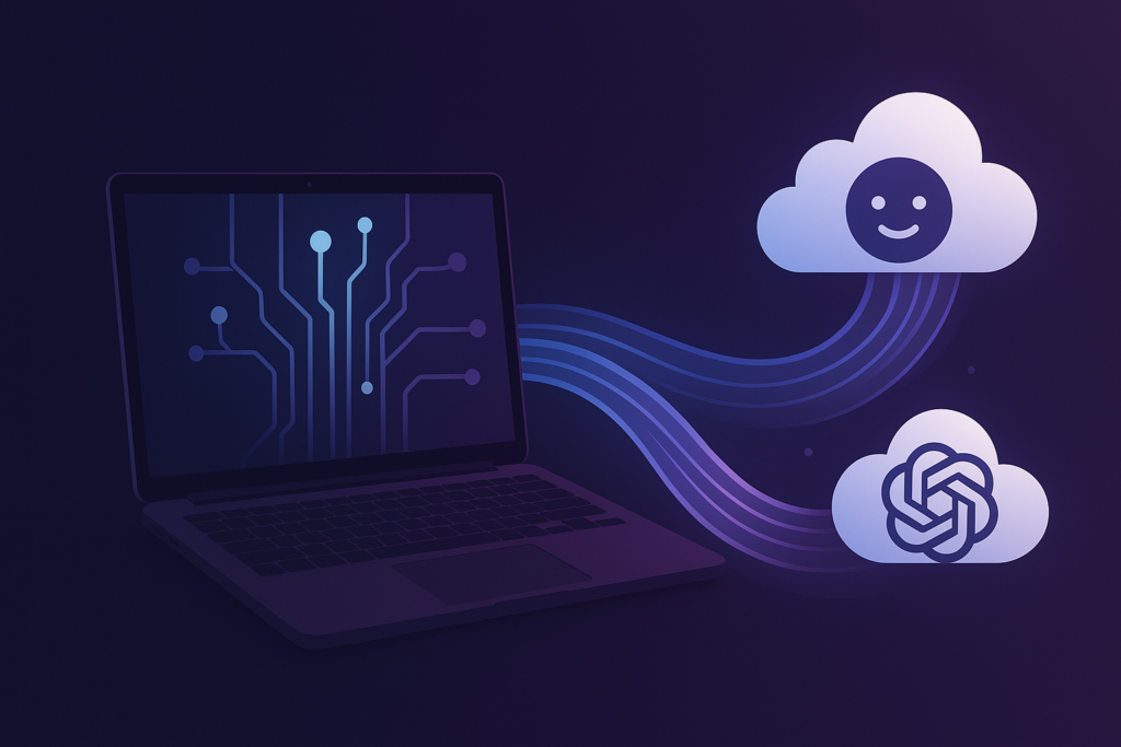 Local AI combined with cloud subscriptions hybrid workflow
