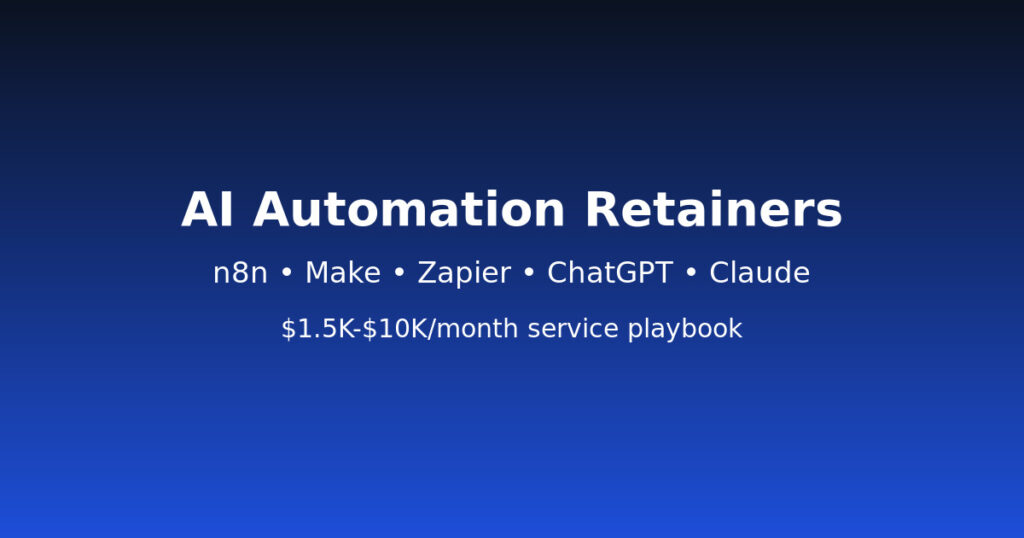 AI automation retainers 2026 pricing playbook