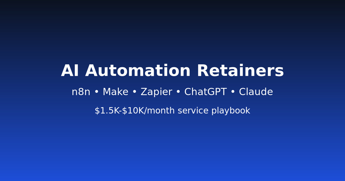 AI automation retainers 2026 pricing playbook